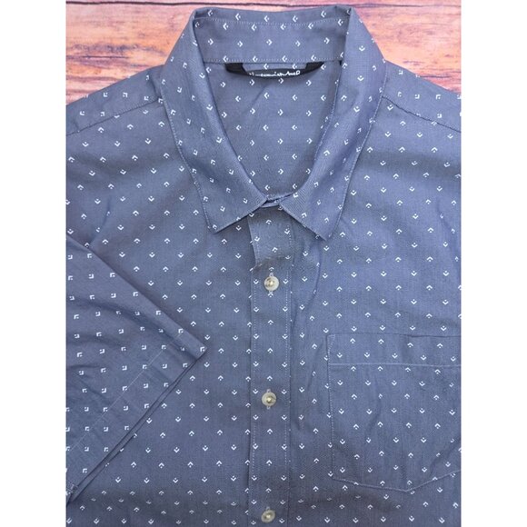 Travis Mathews Mens Geometric Print Shirt Medium Short Sleeve Button-Up - Picture 4 of 6